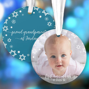 Ornamento Baby First Hanukkah Stars Snowflakes Avós