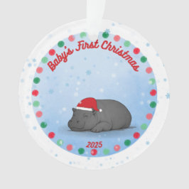 Ornamento -Baby's First Christmas -Baby Hippo Ornament