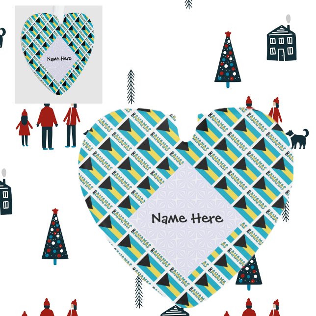 Ornamento Bahamas Bahamas Bandeira Tilada (Criador carregado)