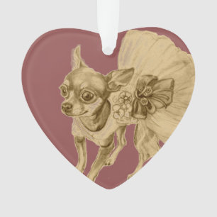 Ornamento Bailarina da chihuahua pela canção de natal Zeoc