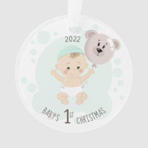 Ornamento Balão de Bebê e Urso Doce