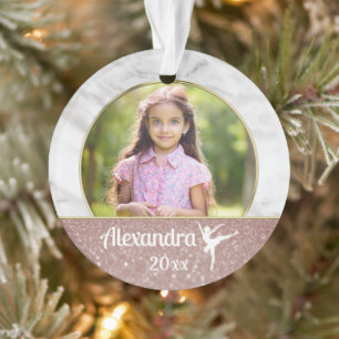 Ornamento Ballerina Balé Raparigas Elegante Rosa Dança Brilh