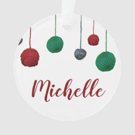 Ornamento Balls of Yarn ・ Seu nome ・ Knit Crochet Artesanato