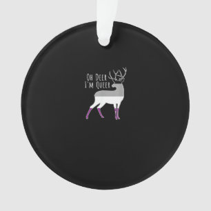 Ornamento Bandeira Assexual Oh Deer Orgulho Queer Engraçado