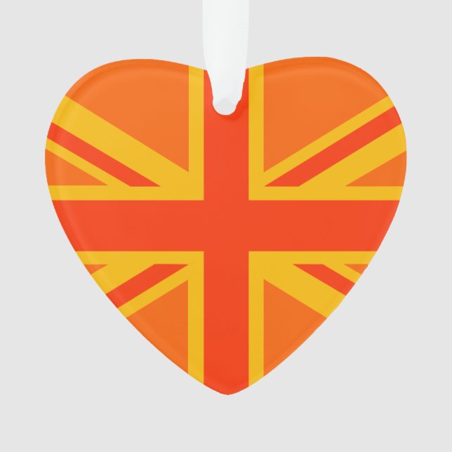 Ornamento Bandeira Britânica Vibrante Laranja Union Jack Swa (Frente)