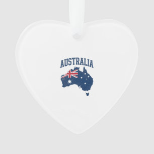 Ornamento Bandeira da Austrália Mapa Gráfico Antigo Maltrata