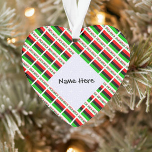 Ornamento Bandeira da Diáspora Afro-Americana Preta Personal