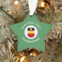 Ornamento Bandeira de Natal do Anjo Alemão Personalizada
