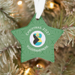 Ornamento Bandeira de Natal Personalizada Anjo Loira das Bah