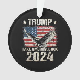 Ornamento Bandeira de Trump 2024 toma a América de volta hom
