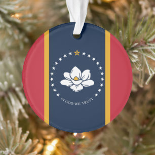 Ornamento Bandeira do Mississippi - Nova Bandeira da Magnóli
