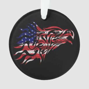 Ornamento Bandeira E Águia Pintados