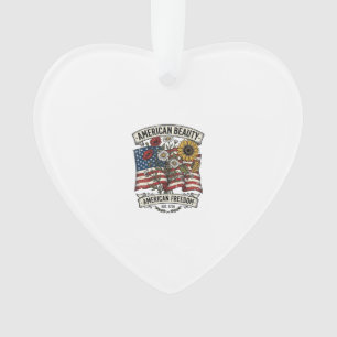 Ornamento Bandeira Floral American Beauty Patriótica