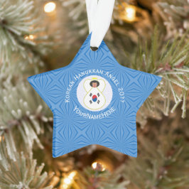 Ornamento Bandeira personalizada do Hanukkah do Anjo Coreano