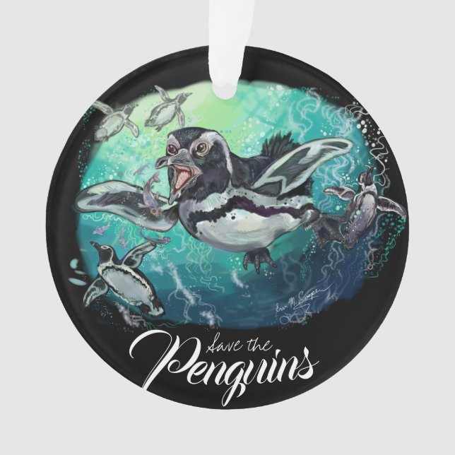 Ornamento Banquete Africano de Pinguins (Frente)