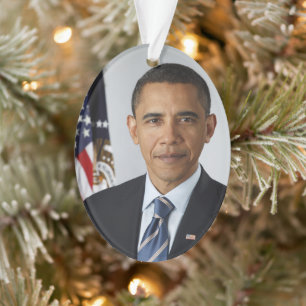Ornamento Barack Obama Presidente dos EUA Casa Branca Retrat