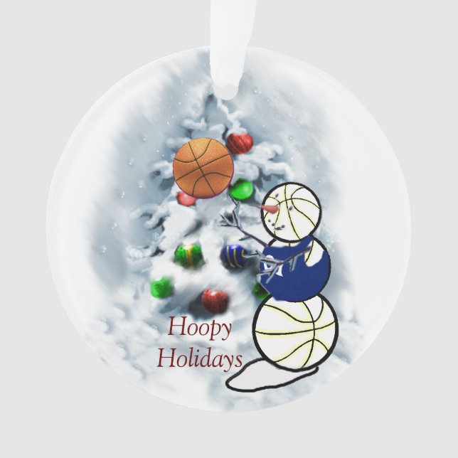 Ornamento Basball Snowman Natal (Frente)