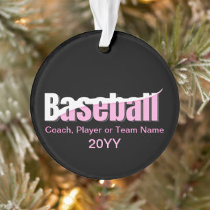 Ornamento Baseball Abstract Swish - Arte de Palavras Feminin
