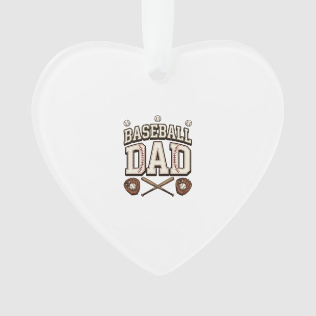 Ornamento Baseball Antigo Dia dos Pais (Frente)