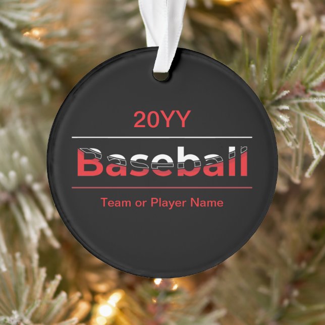 Ornamento Baseball - Arte Geométrica Minimalista (Árvore)