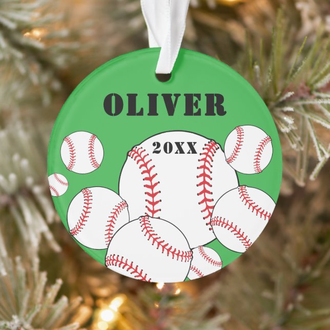 Ornamento Baseball Sports Kids Keepsake Christmas (Árvore)