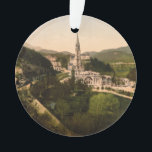 Ornamento Basílica de Notre Dame, Lourdes, France<br><div class="desc">Uma imagem do vintage da basílica de Notre Dame em Lourdes,  Pyrenees,  France,  que foi tomado para o fim do século XIX. Cortesia LOC da fotografia (LC-DIG-ppmsc-05300).</div>