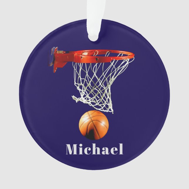 Ornamento Basketball Replace with Your Name (Frente)