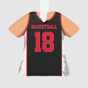 Ornamento Basquetebol preto e vermelho