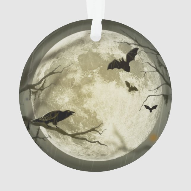 Ornamento Bastões pela lua no Dia das Bruxas (Verso)