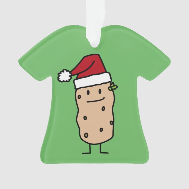 Ornamento Batatas da batata que vestem o chapéu do papai (Frente)