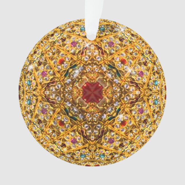 Ornamento Batida de conta Dourada festiva (Frente)