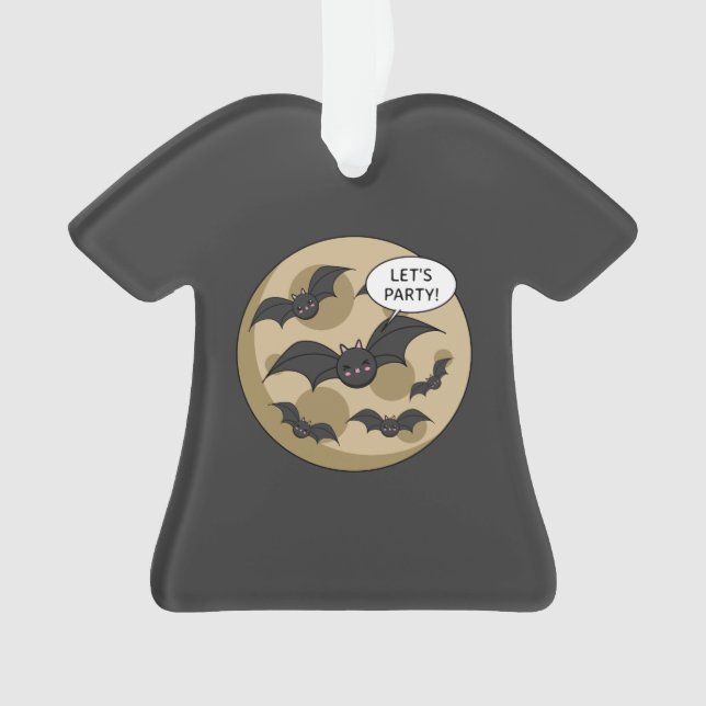 Ornamento Bats com festa na lua cheia (Frente)