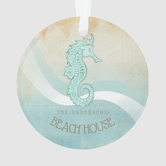 Ornamento Beach House Mar Aqua Blue ID623 (Verso)