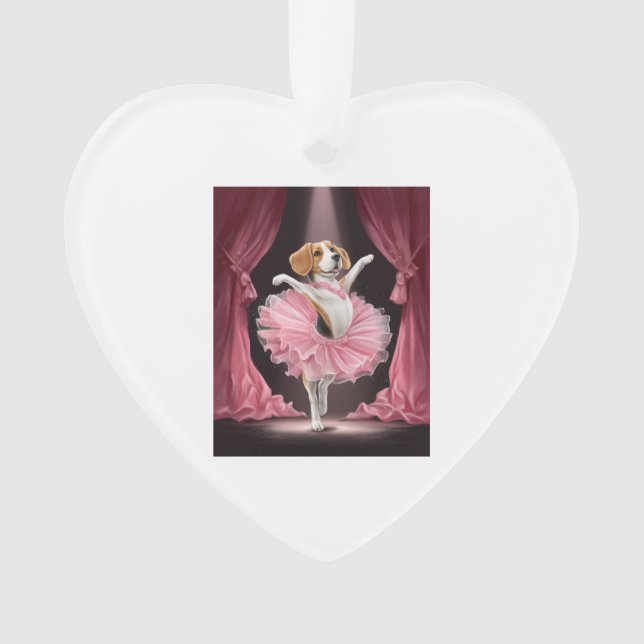 Ornamento Beagle Bailarina � Cachorro Dançando Engraçado (Frente)