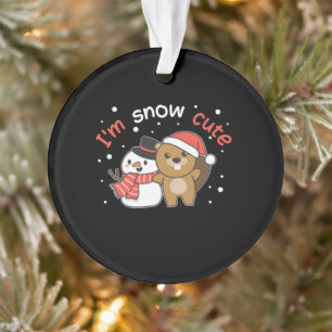 Ornamento Beaver, sou Snow Cute Snowman Snowman Pun