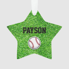 Ornamento Beball Star Sports Player NAME Ball Green Grass