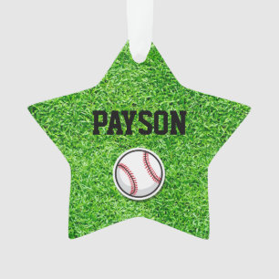 Ornamento Beball Star Sports Player NAME Ball Green Grass