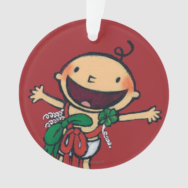 Ornamento Bebê envolvido nos arcos para o Natal (Frente)