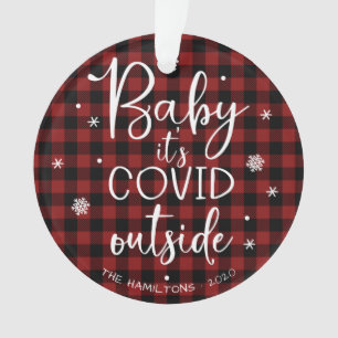 Ornamento Bebê Está Covid Lá Fora Pandemia Natal Divertido