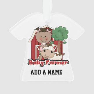 Ornamento Bebê-Fazendeiro Com Vaca