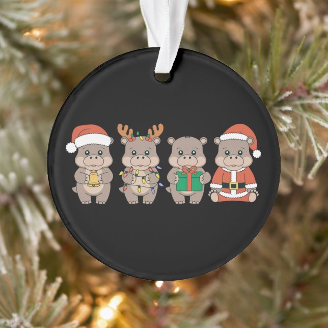 Ornamento Bebê Hipopótamo Moo Deng Natal (Árvore)