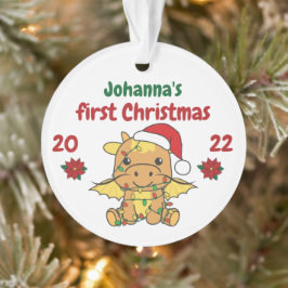 Ornamento Bebês de Natal do Dragão primeiro Natal