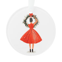 Bela Natal Clássica em Vestido Vermelho