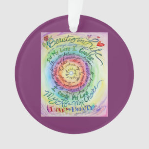 Ornamento Beleza na vida Arredondada Rainbow Holiday Ornamen