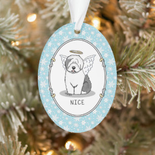 Ornamento Belo Angel Old English Sheepdog (Cinza 1) - Bonito