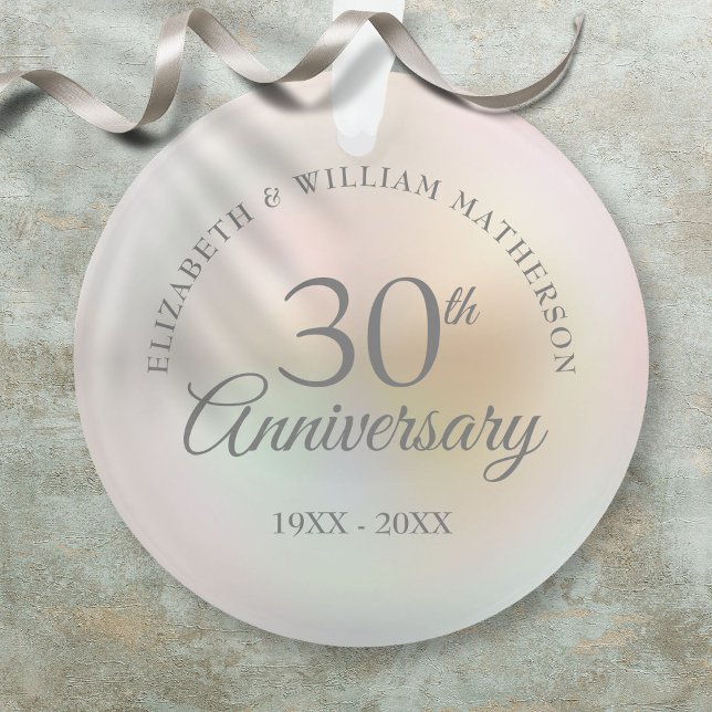 Ornamento Belo Aniversário de Casamento de Pearl 30 (Beautiful Pearl 30th Wedding Anniversary Ornament)