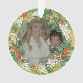 Ornamento Belo Feriado em Foto Gold Foil