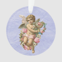Belo Vintage Cherub / Angel com flores