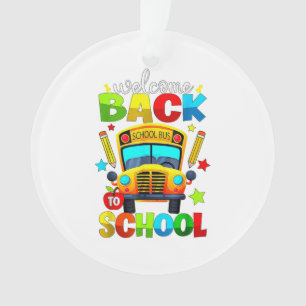 Ornamento Bem-vindo de Volta ao Ônibus Escolar 1º Dia de Aul