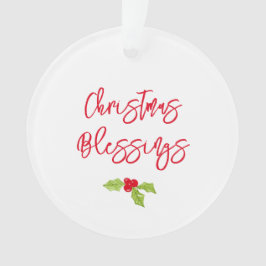 Ornamento Bênçãos de Natal Festivo de Natal Ano Alegria de F